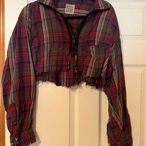 Carmar Red and Green Plaid Crop Top